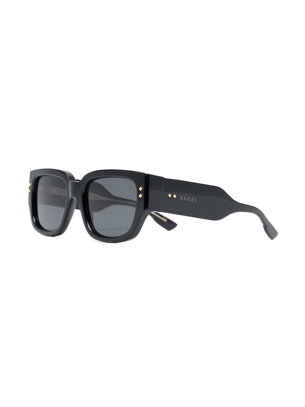 Shop Gucci Logo Square-frame Sunglasses In Black