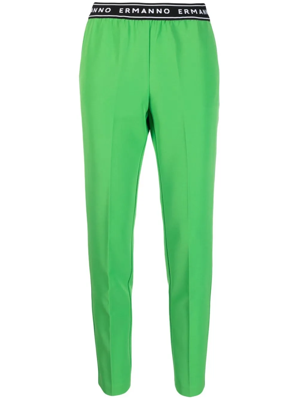 

ERMANNO FIRENZE waistband-logo-print trousers - Verde