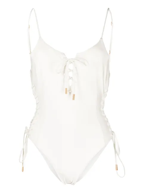 Cult Gaia Hallie lace-up swimsuit