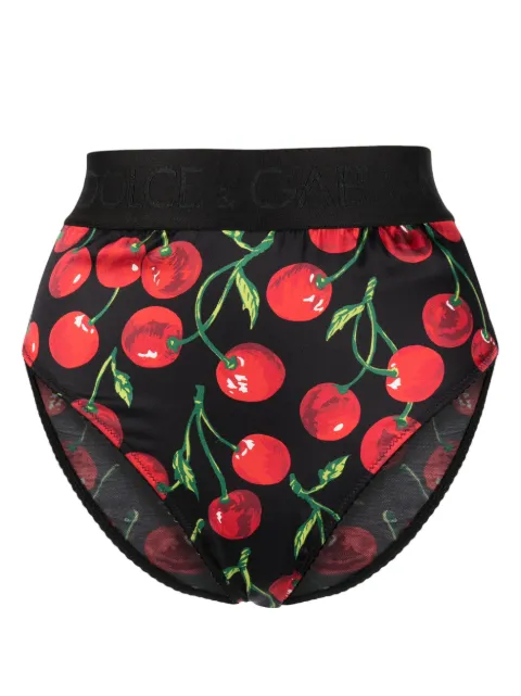 Dolce & Gabbana cherry-print high-waist briefs