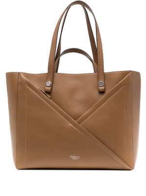 Mulberry women's tan leather tote handbag with short shoulder