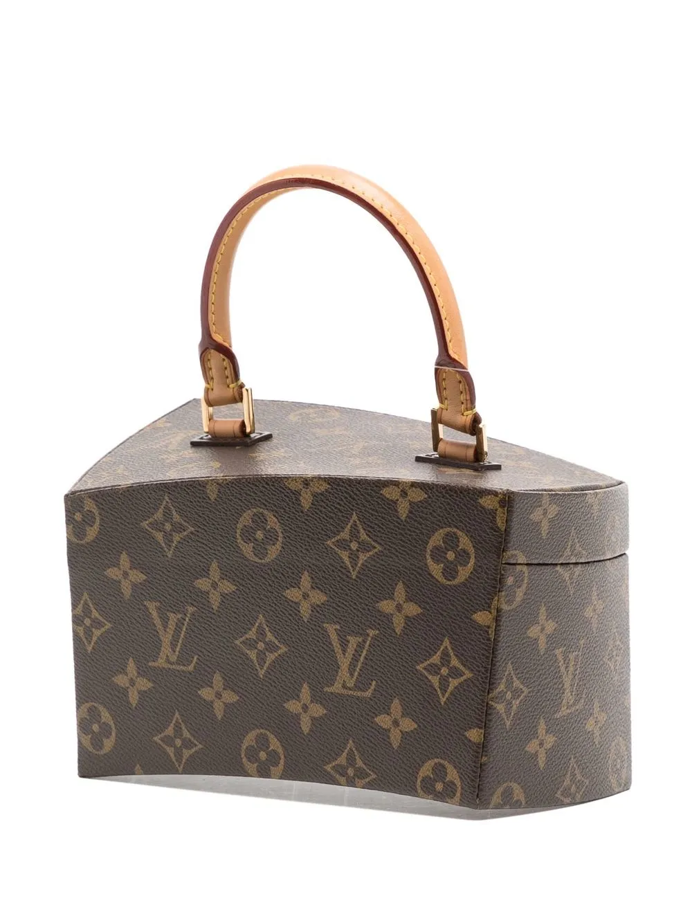 Pre-owned Louis Vuitton 2014 Monogram Twisted Box Two-way Handbag In 褐色