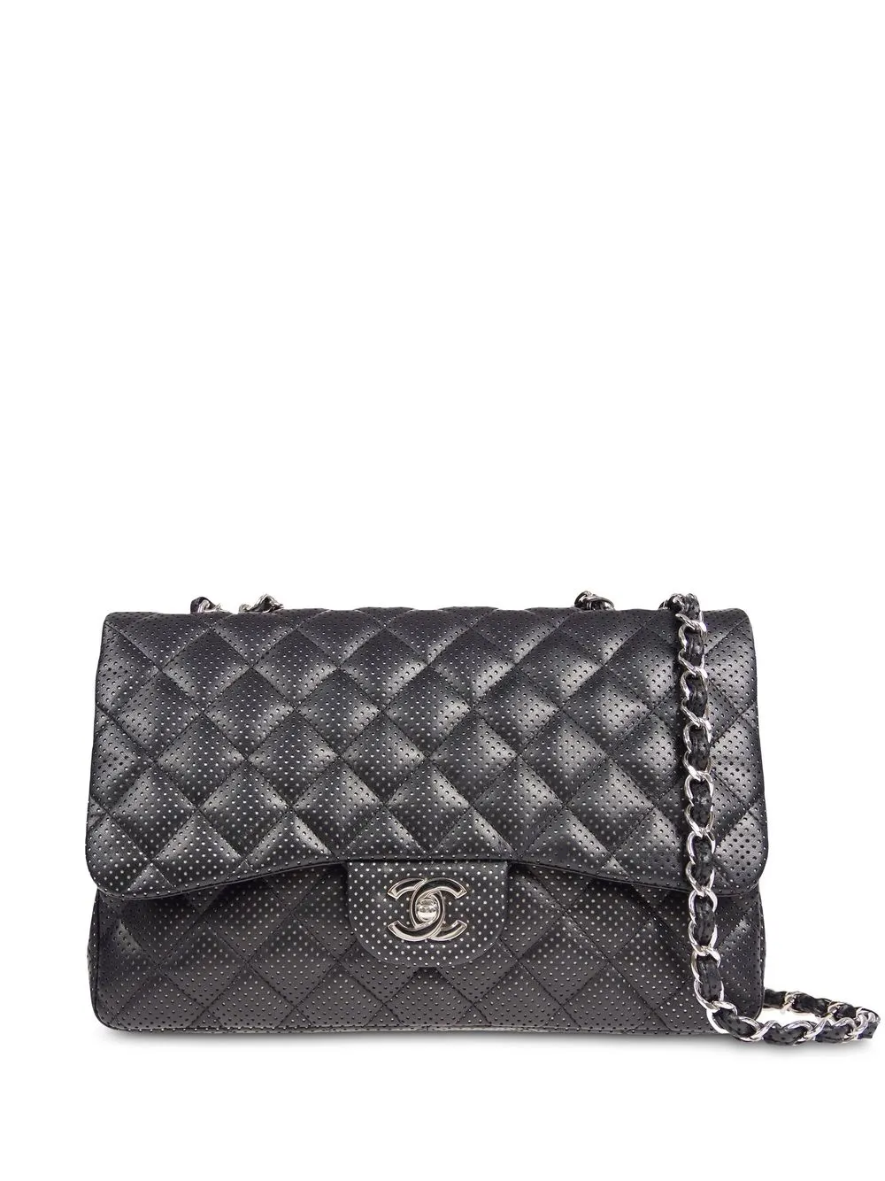 

CHANEL Pre-Owned 2007 Classic Flap perforated shoulder bag - Black