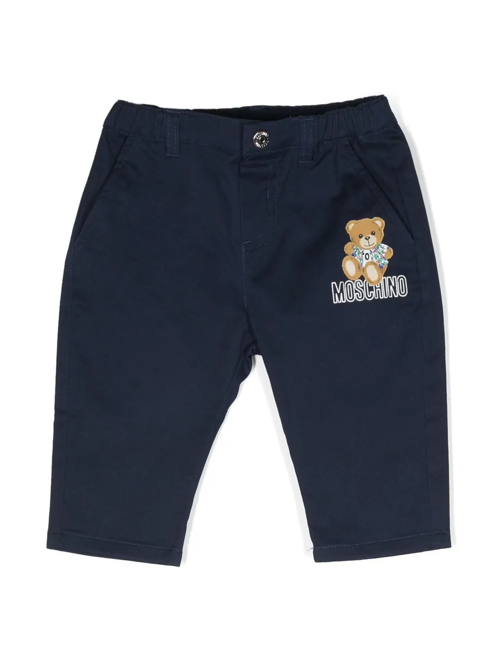 

Moschino Kids signature Teddy Bear motif chinos - Blue