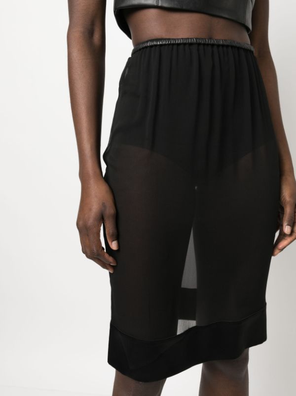 Saint Laurent semi-sheer Silk Skirt - Farfetch