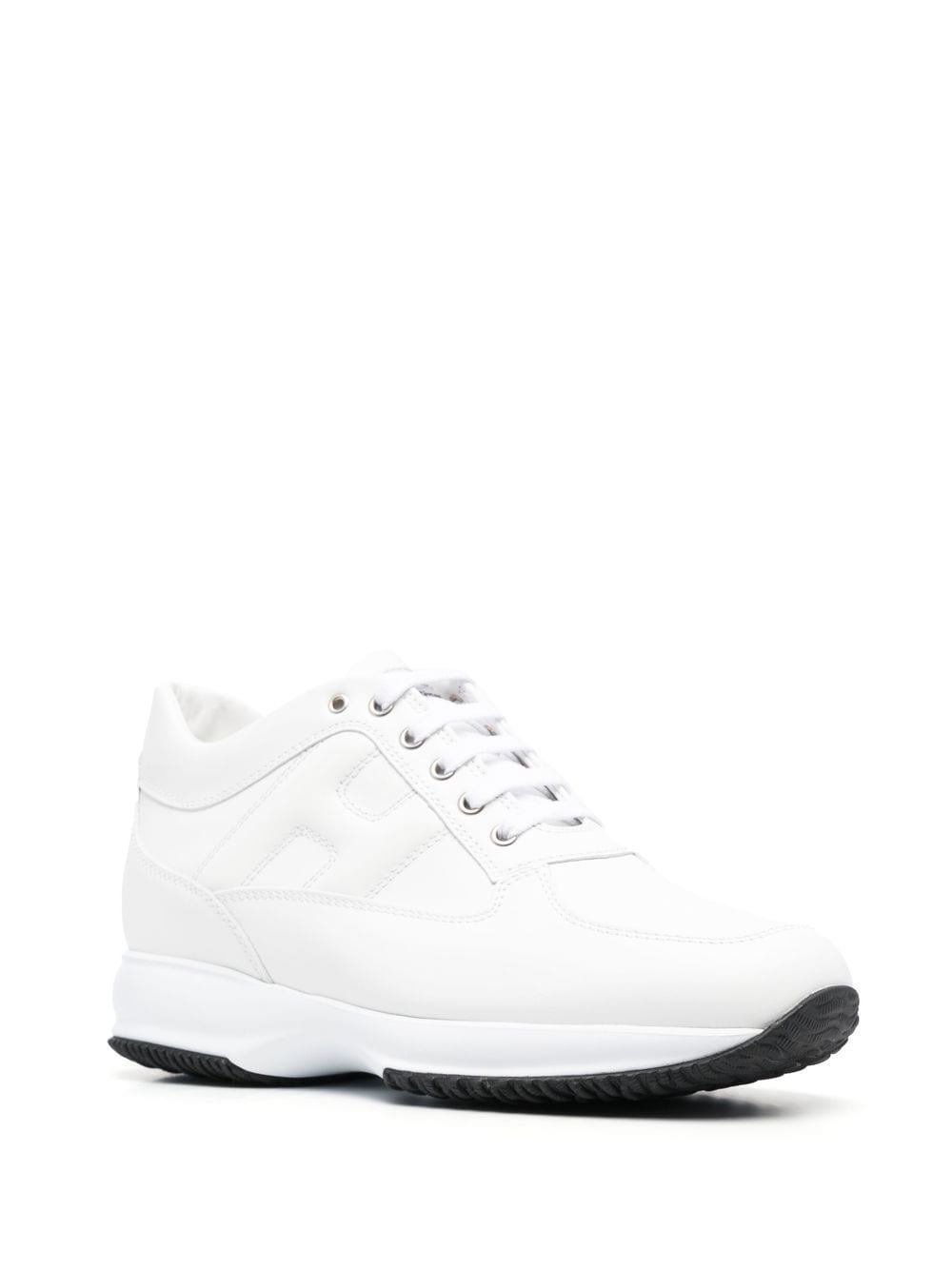 Shop Hogan Interactive Leather Low-top Sneakers In Weiss