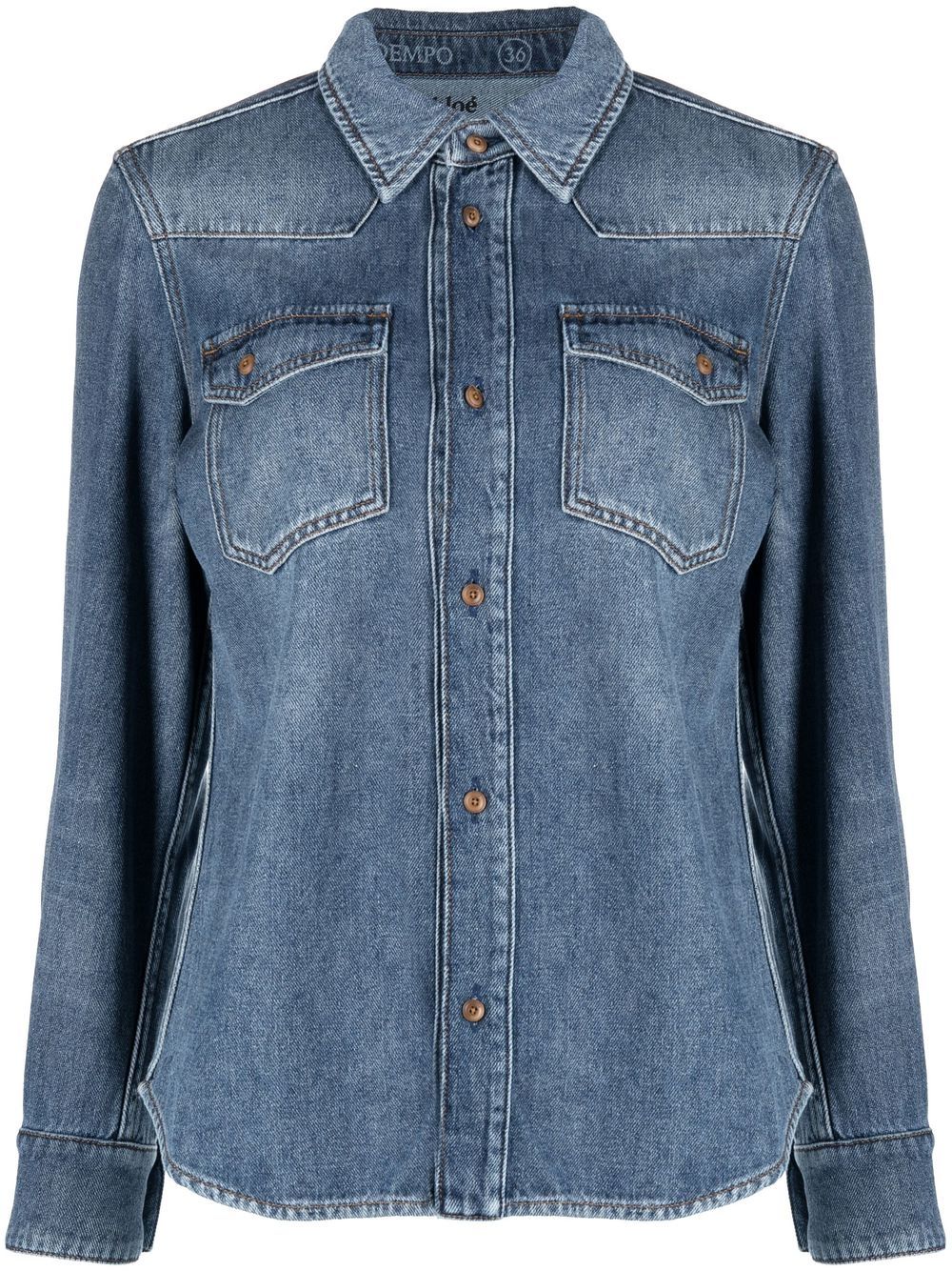 

Chloé long-sleeved denim shirt - Blue