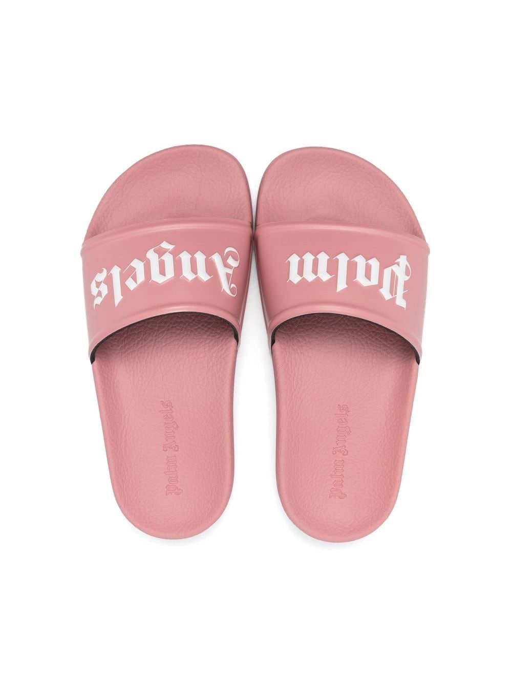 Shop Palm Angels Logo-print Flat Slides In Pink