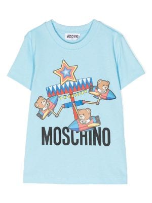 Baby blue discount moschino t shirt