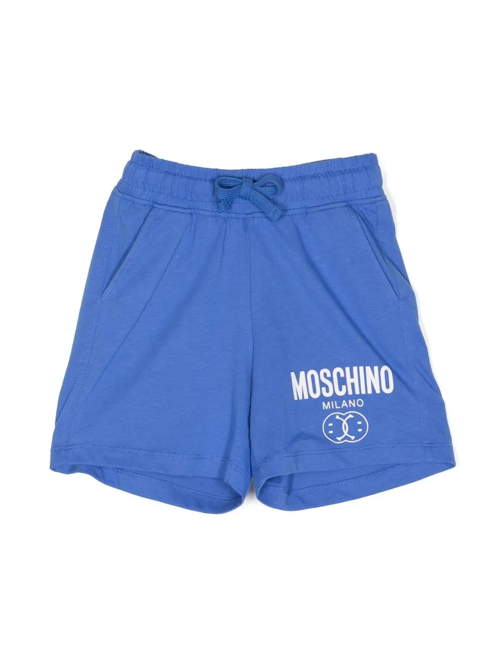 Moschino Kids' Logo-print Elastic-waist Shorts In Blue