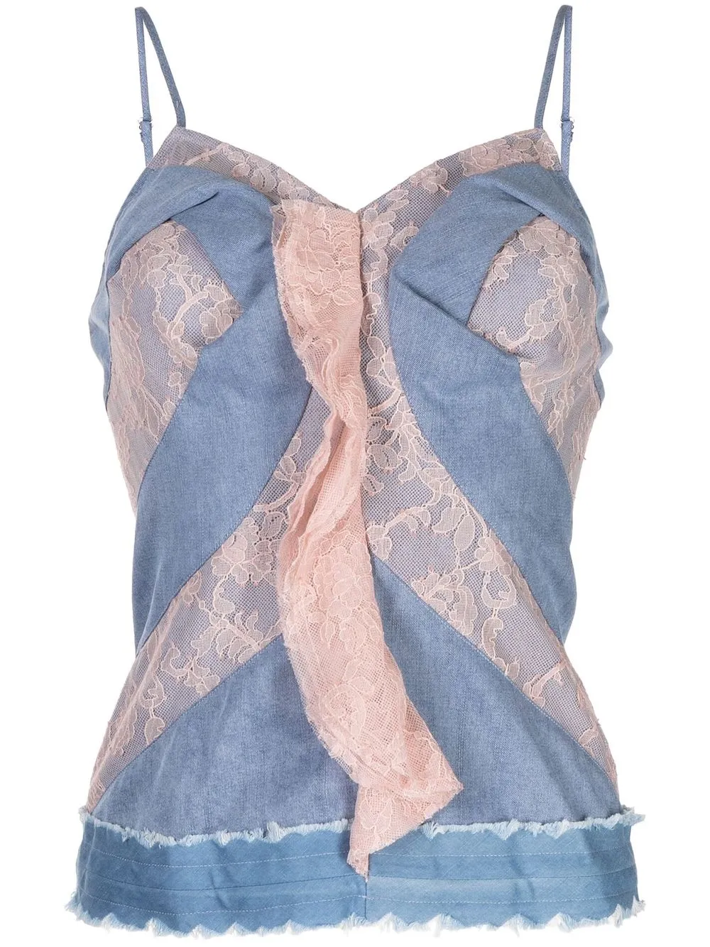 

Louis Shengtao Chen lace-detailing top - Blue