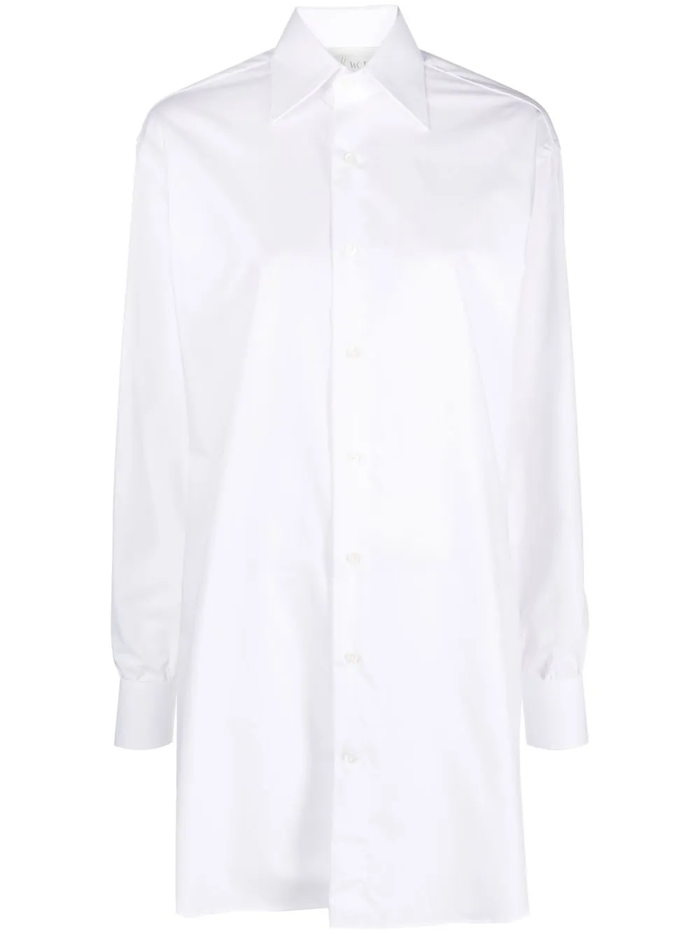 

WOERA long-sleeved mini shirt dress - White