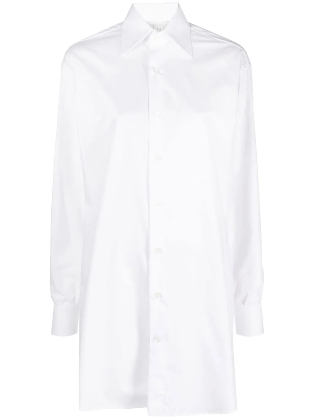 

WOERA vestido camisero corto manga larga - Blanco