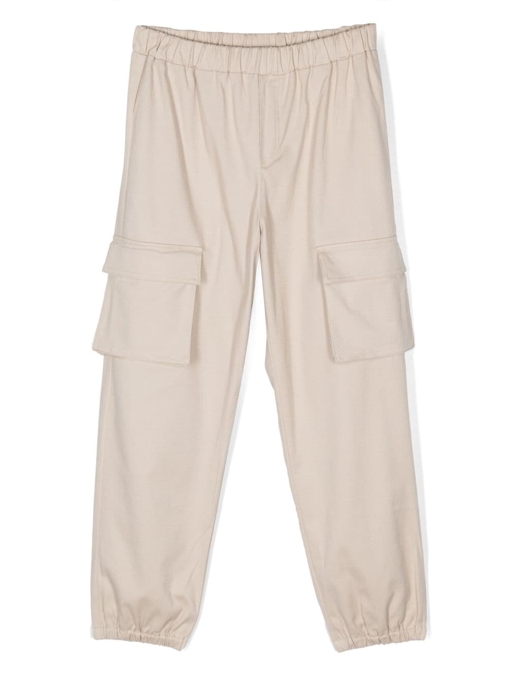 Douuod Kids' Ruched Stretch Cargo Trousers In Neutrals