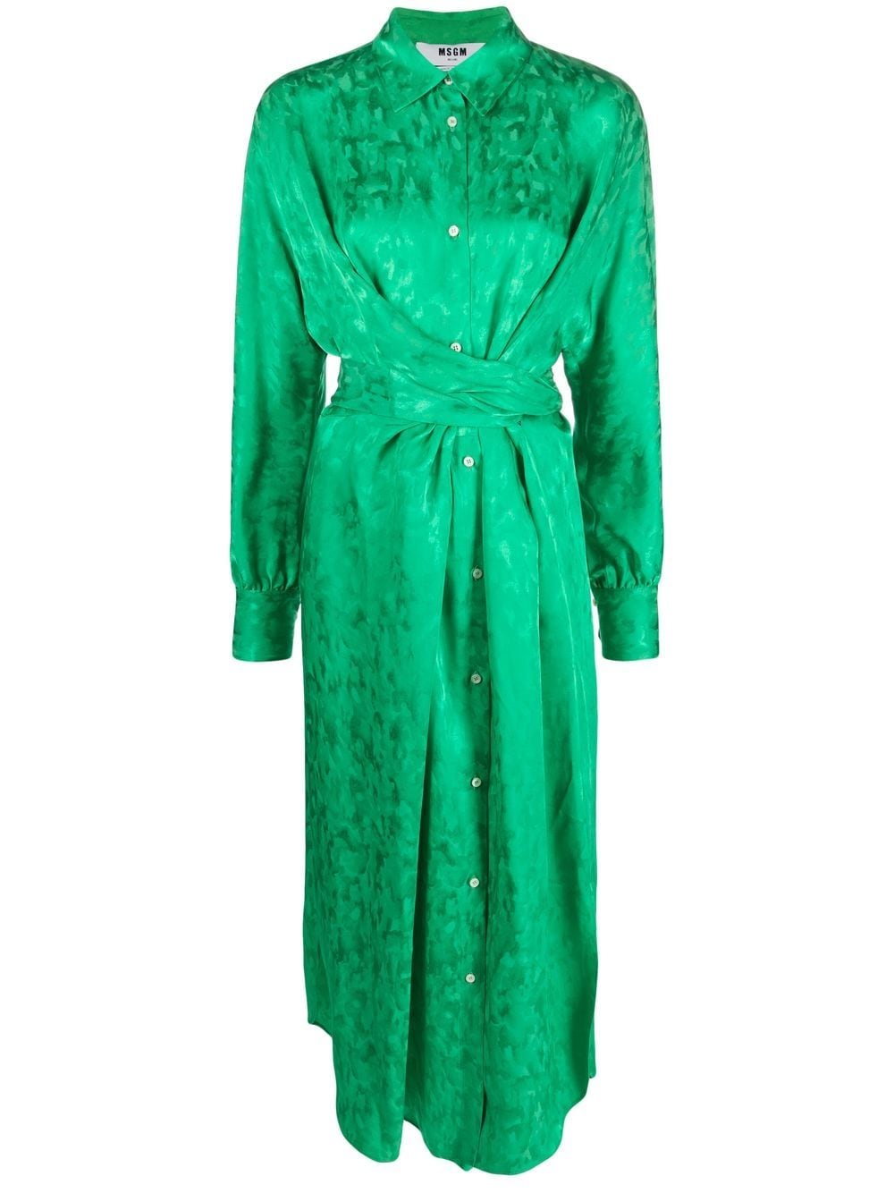 

MSGM patterned-jacquard shirt dress - Green