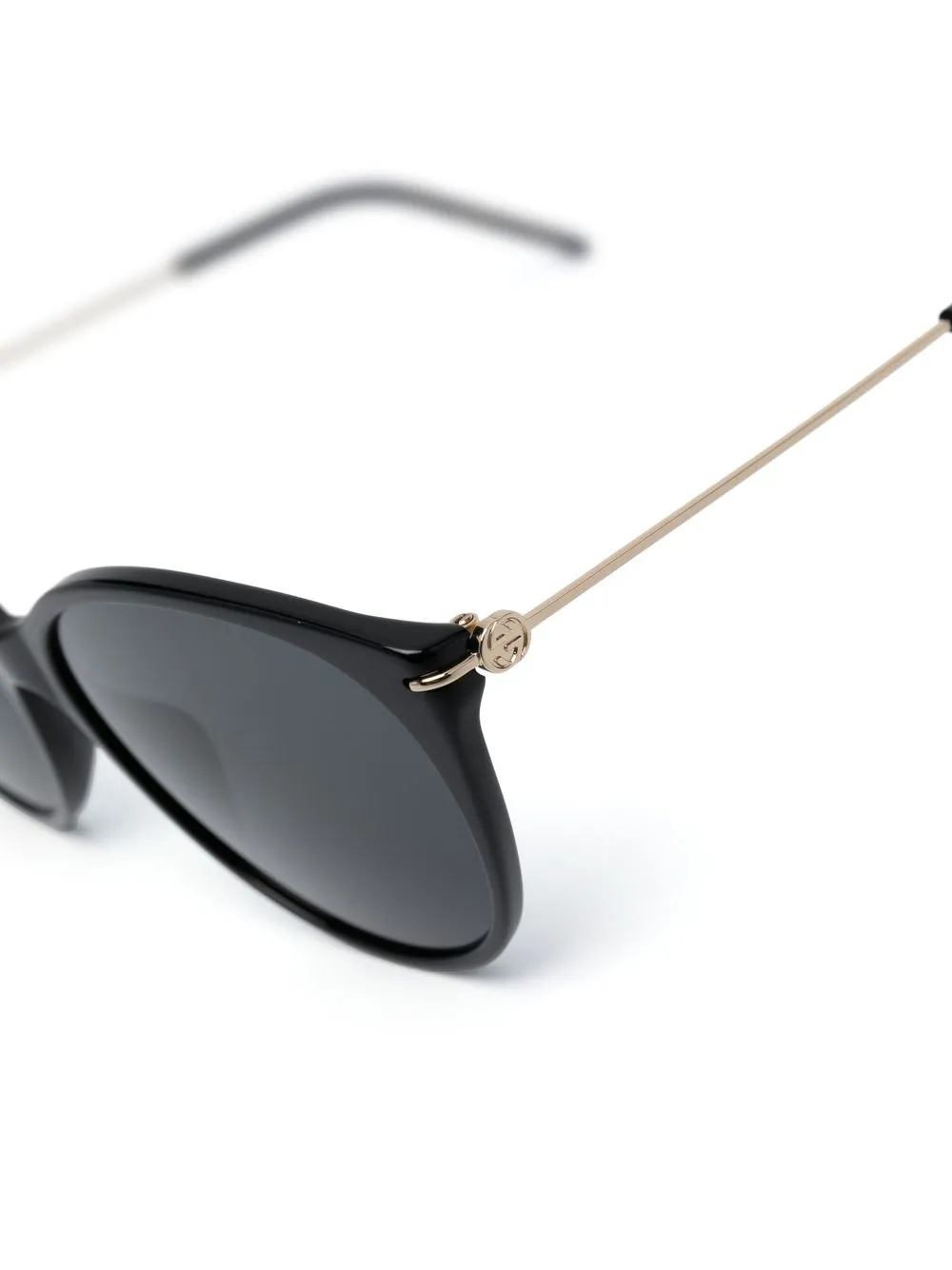 Gucci Round-frame Logo Sunglasses In Black