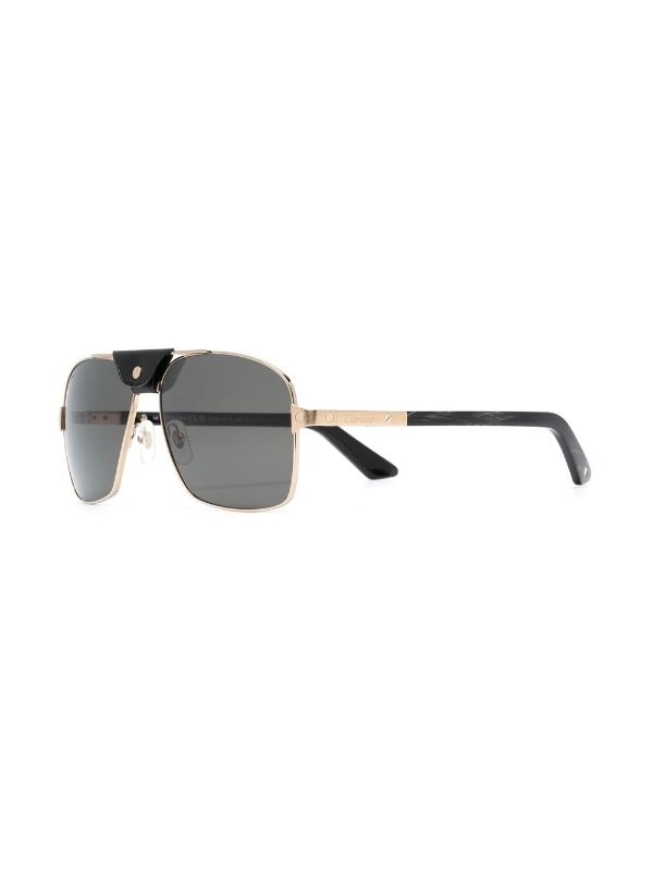 Cartier Eyewear Metallic pilot-frame Sunglasses - Farfetch