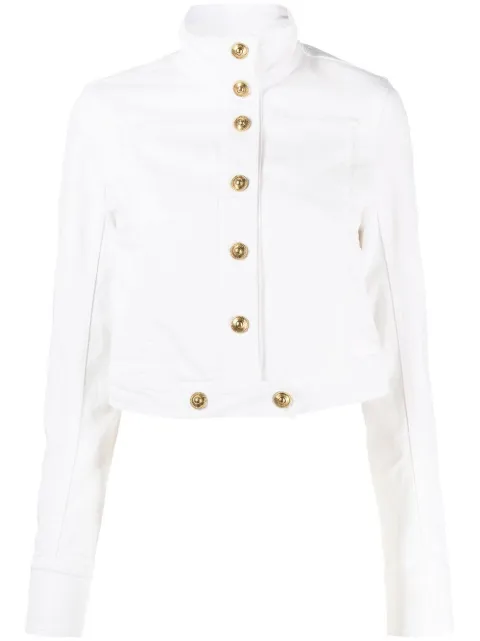Versace Jeans Couture logo-patch cropped jacket