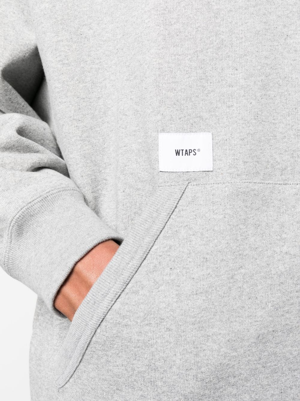Shop Wtaps Logo-print Melange-effect Hoodie In Grau