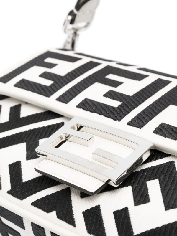 Fendi black and white bag best sale