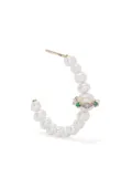 Pascale Monvoisin 9kt yellow-gold Chelsea N°1 pearl and diamond hoop earring - White