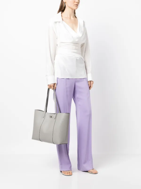 Mulberry Bayswater Leather Shoulder Bag Grey FARFETCH AE
