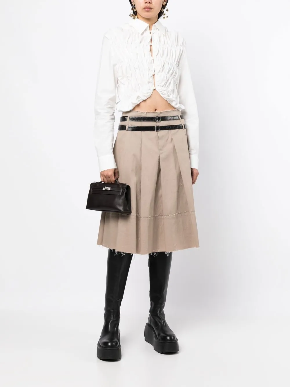 Hermès 2004 pre-owned Kelly Cut clutch - Bruin
