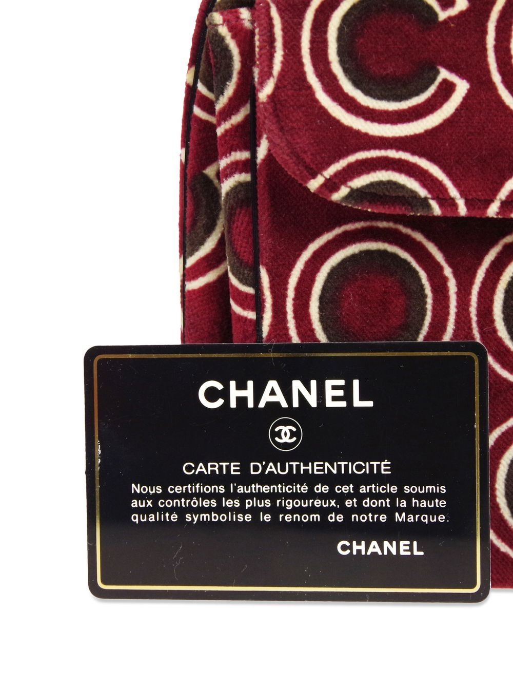 Pre-owned Chanel 2002 Coco Velvet Tote Bag In Red