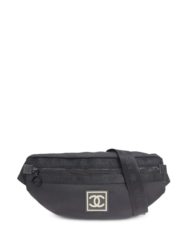 CHANEL Pre-Owned 2002 logo-patch Belt Bag Black FARFETCH