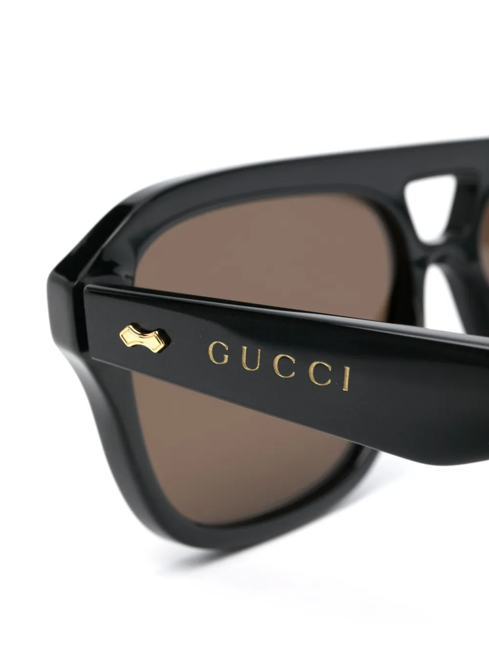 Gucci Eyewear ロゴ パイロット サングラス - Farfetch