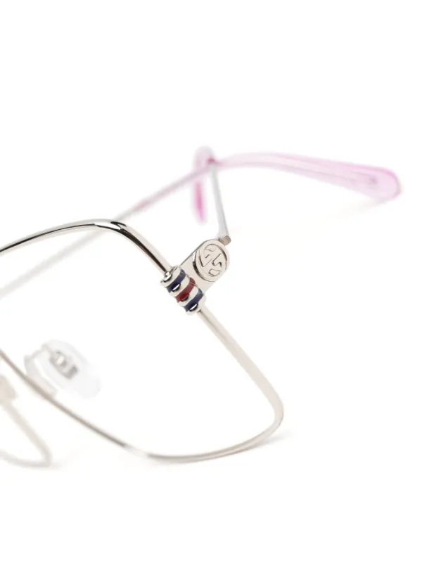 Gucci Eyewear oversize-frame Glasses | Silver | FARFETCH