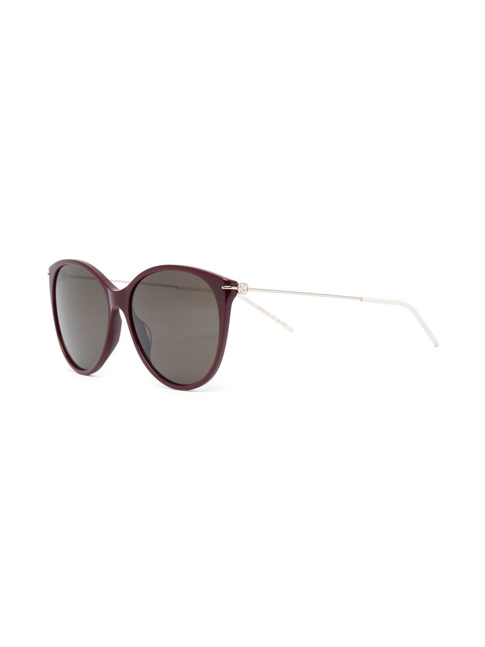 Shop Gucci Gg Engraved Pantos-frame Sunglasses In Red