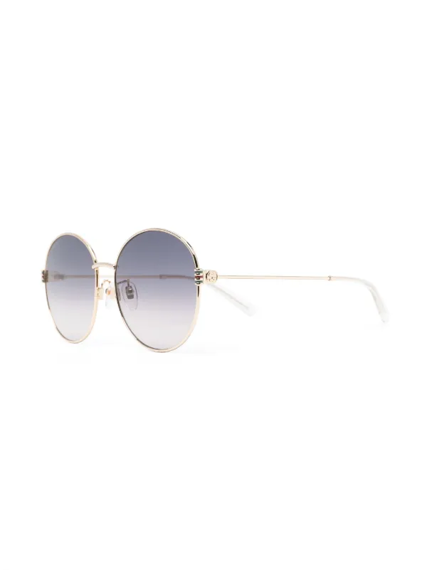 Gucci Eyewear metallic round frame sunglasses women Metal Other One Size Gold