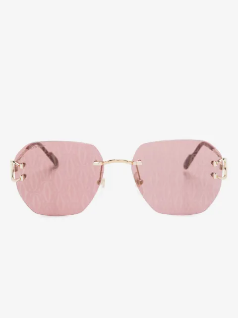 Cartier Eyewear logo-decal frameless sunglasses