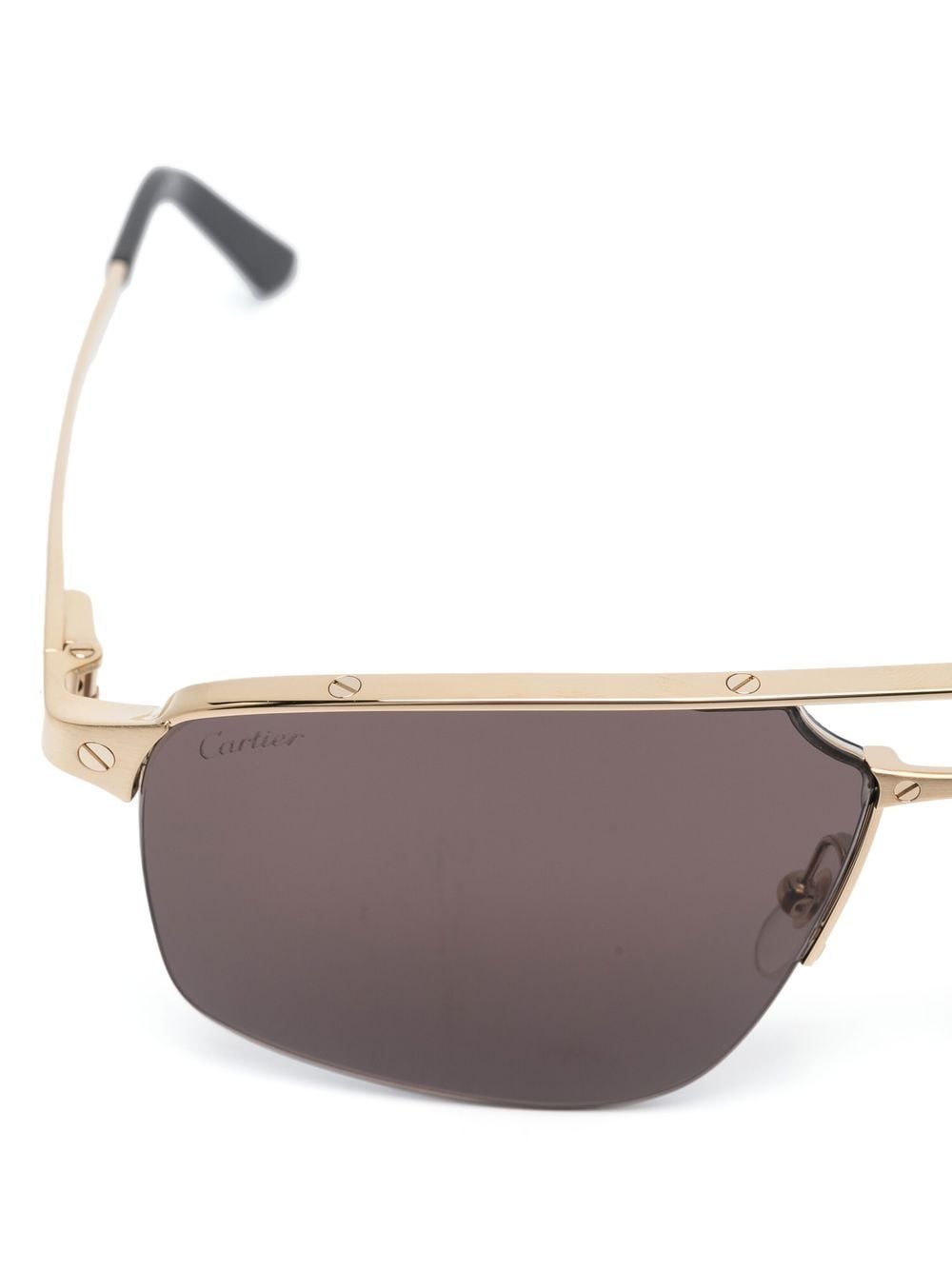 Shop Cartier Pilot-frame Tinted-lenses Sunglasses In Gold