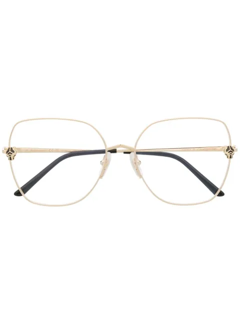 Cartier Eyewear oversized engraved-detail glasses