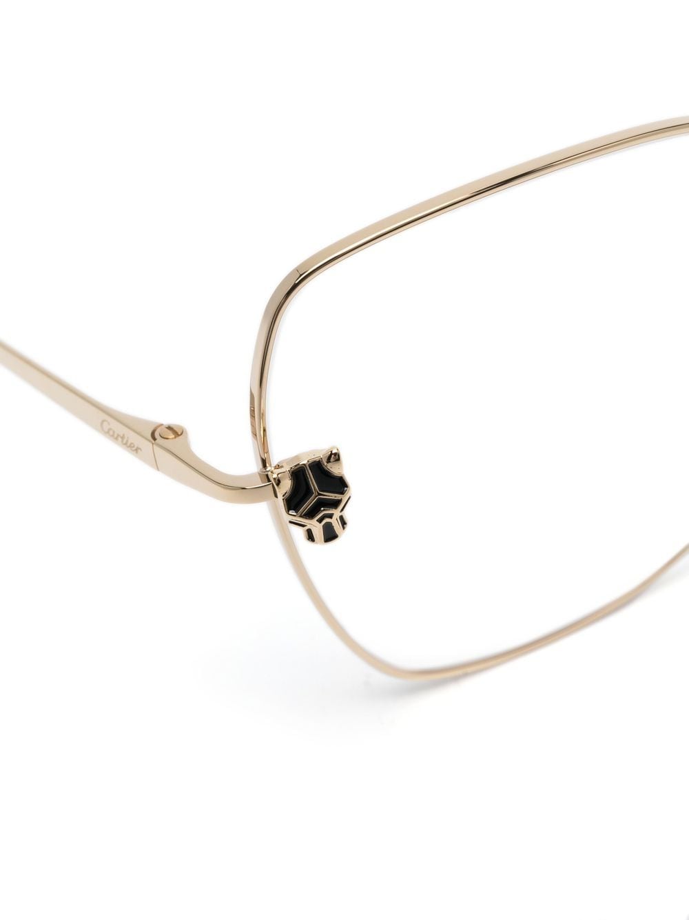 Shop Cartier Oversized Engraved-detail Glasses In Gold