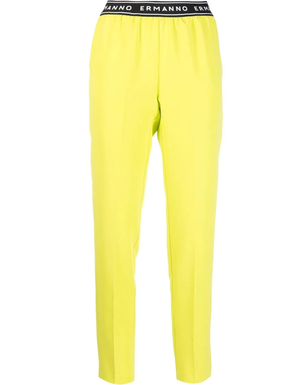 

ERMANNO FIRENZE logo-waistband detail trousers - Yellow