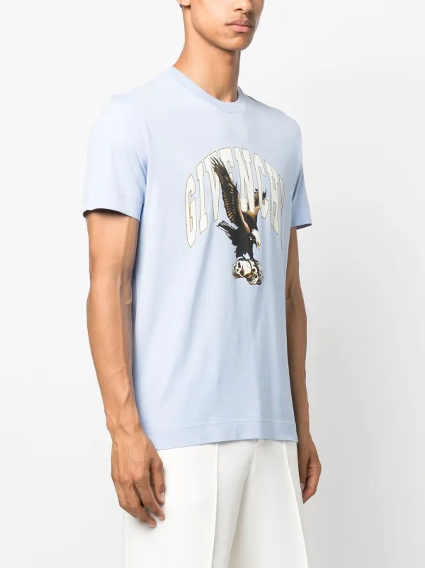 givenchy ジバンシー　Tシャツ　アメリカン　イーグル Givenchy Eagle logo-print Cotton T-shirt | Blue | FARFETCH