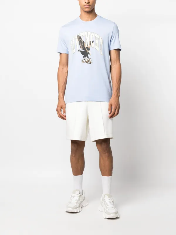 Givenchy Eagle logo-print Cotton T-shirt | Blue | FARFETCH