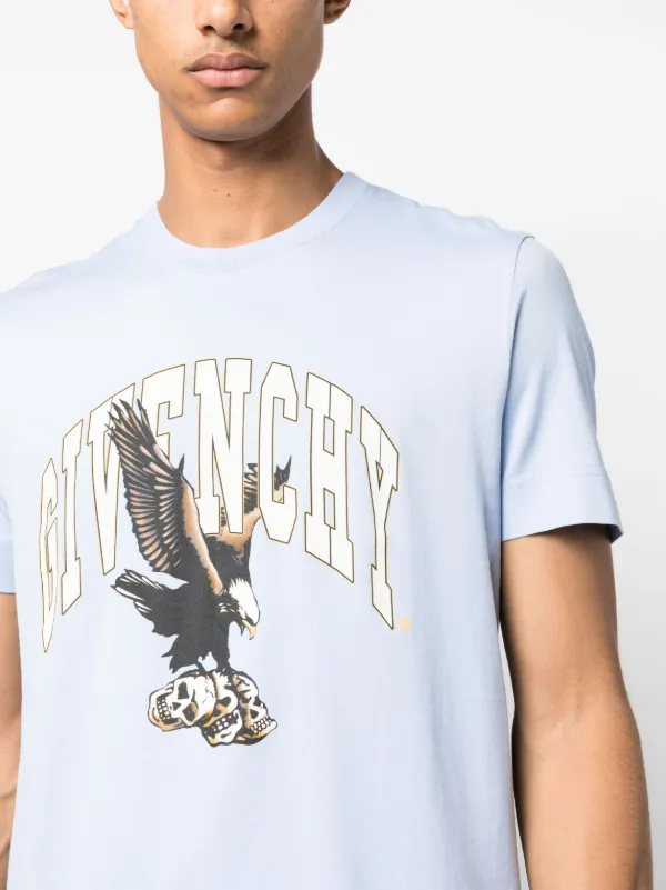 givenchy ジバンシー　Tシャツ　アメリカン　イーグル Givenchy Eagle logo-print Cotton T-shirt | Blue | FARFETCH
