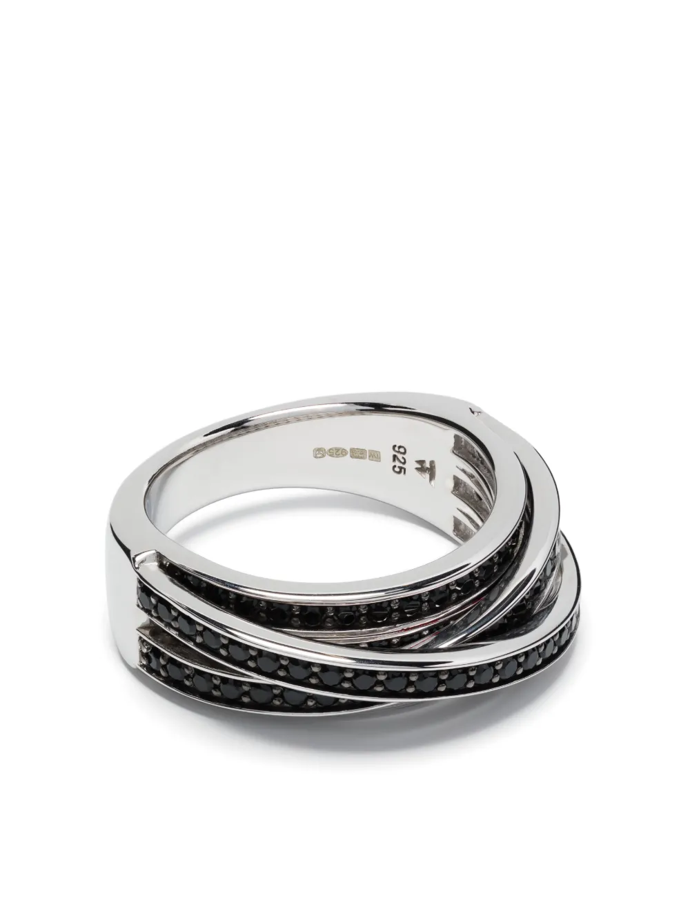 Tom Wood Orb Ring Slim Black-spinel Ring In Silver