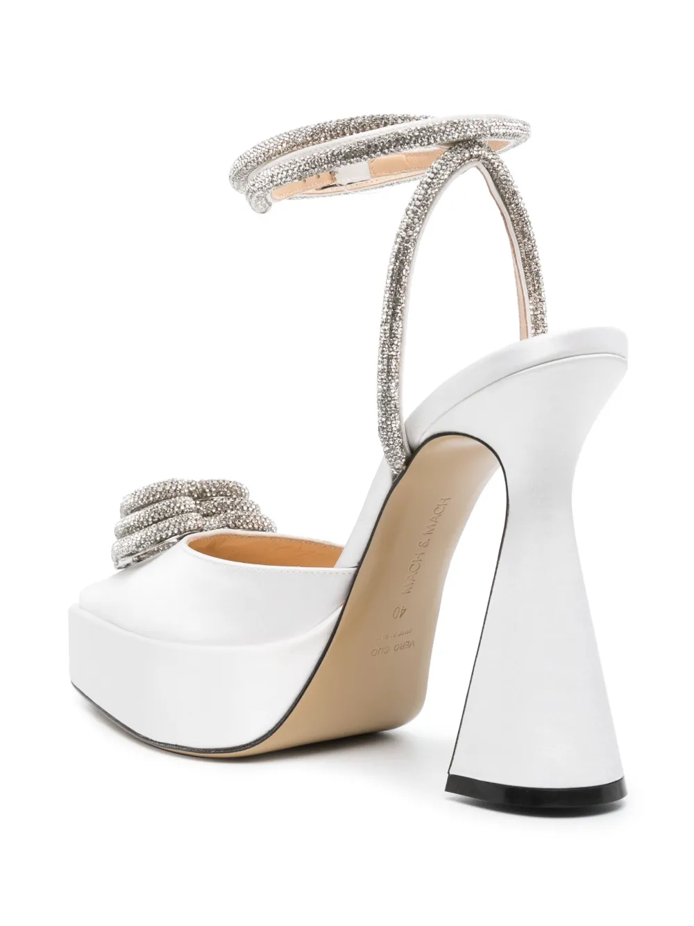 Mach & Mach Crystalembellished Pointedtoe Pumps In Weiss ModeSens