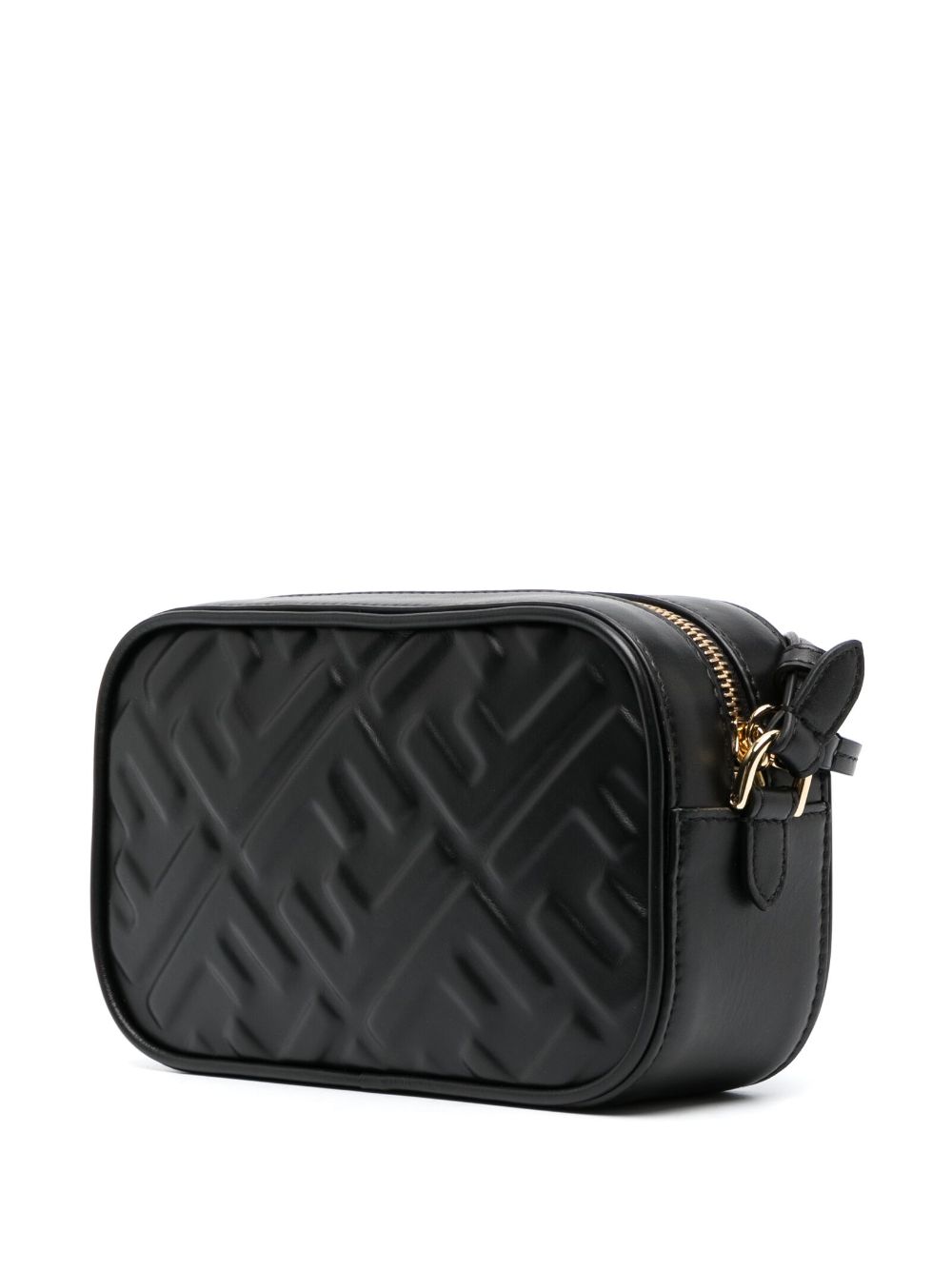 Shop Fendi Camera Case Embossed Leather Crossbody Bag In Black