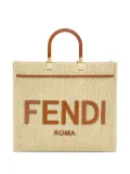 FENDI medium Sunshine raffia tote bag - Neutrals