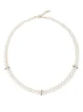 Pascale Monvoisin 9kt yellow and white gold Chelsea N°2 pearl diamond and emerald necklace