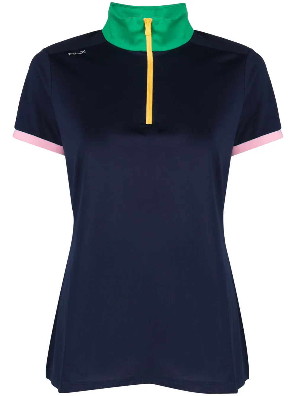 Polo Ralph Lauren contrast-collar zip-up polo shirt - Blue