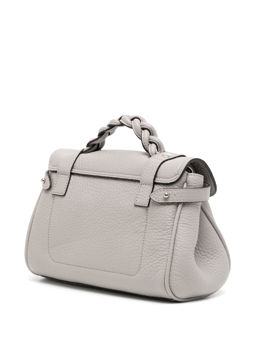 Shop Mulberry Mini Alexa Leather Bag In Grey