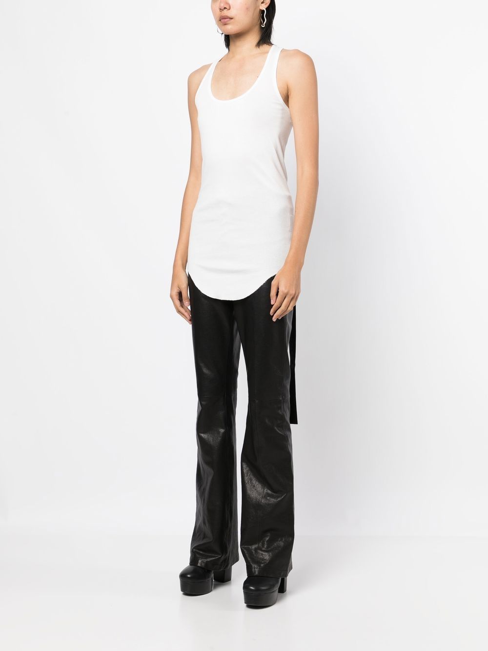 Shop Rick Owens Drkshdw Ribbed Cotton Tank Top In White