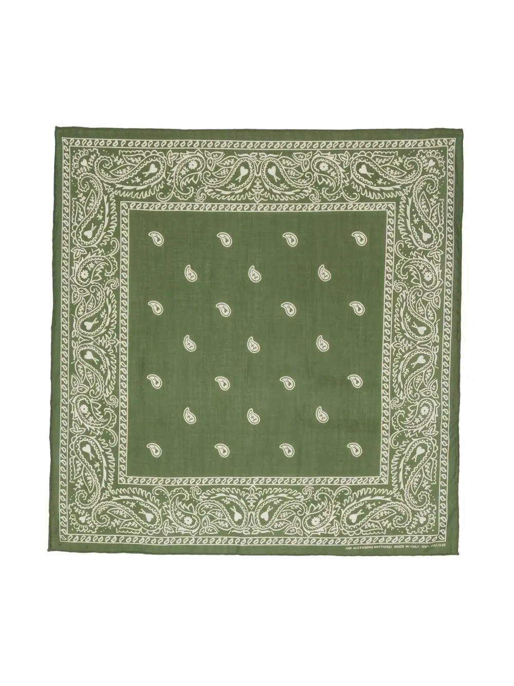 

AMI Paris paisley print scarf - Green